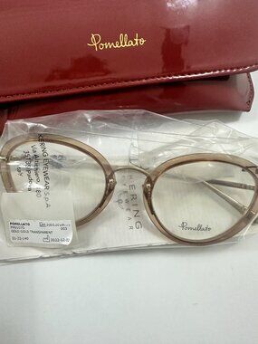 Pomellato PM0107O 003 Gold Brown Cat Eye Eyeglasses 51-22-140 NIB